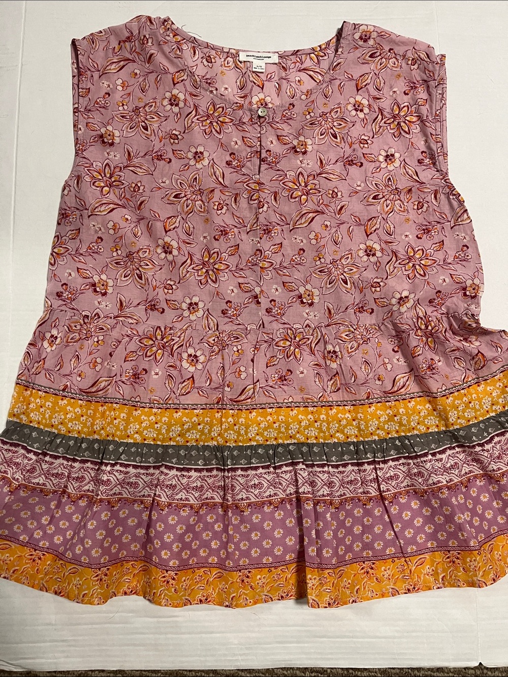 beach lunch lounge floral babydoll top